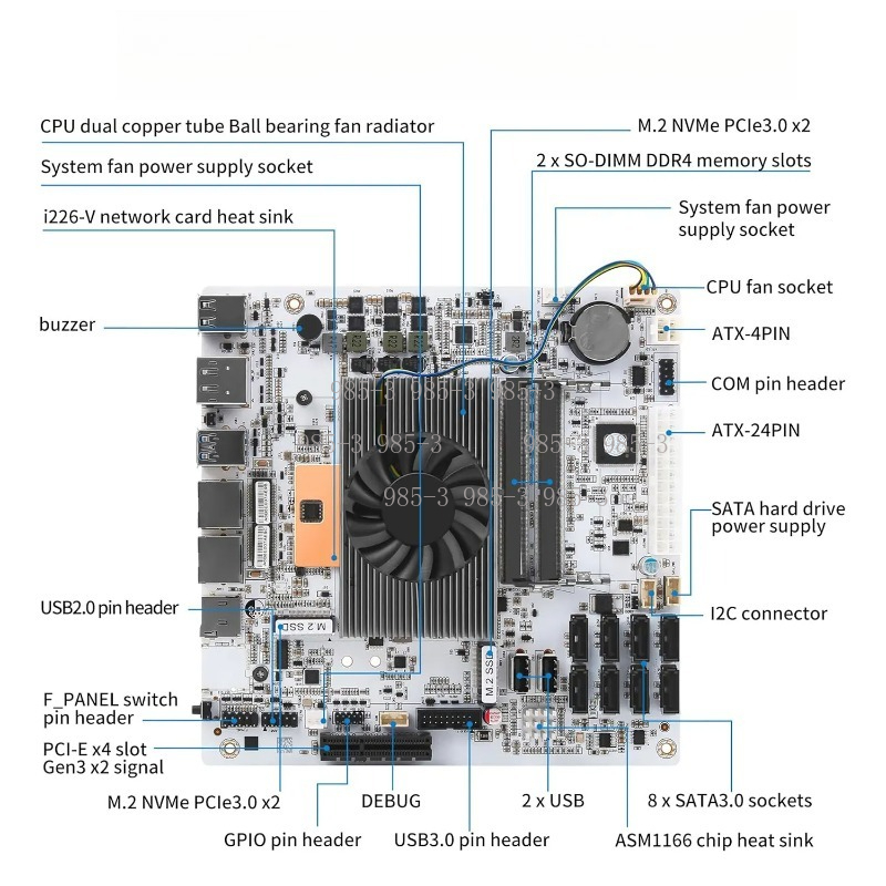 Beyaz Mini-ITX M11 NAS Anakart - Nas Motherboard 8 Sata Mini Itx incelemesi ve fiyatı